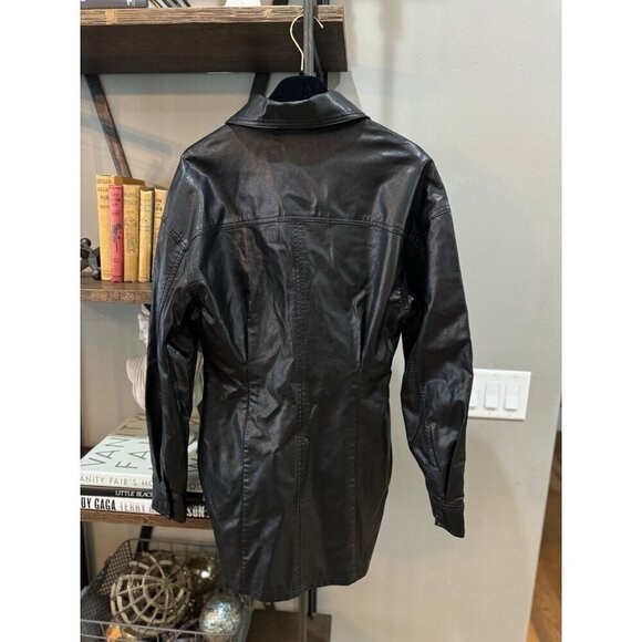 Line & Dot Lou Faux Leather Mini Shirt Dress Black Womens Size Small - Picture 8 of 10